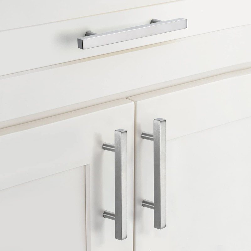 goldenwarm Pack of 5 Brushed Nickel Cabinet Pulls Kitchen Cabinet