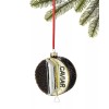 Holiday Lane Glass Caviar Tin Black Glitter Christmas Ornament
