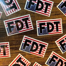 FDT American Flag Vinyl Stickers:_Pack of 5_Upside Down American Flag