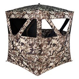 Muddy Hunting Whitetail Deer Buck Hog Watertight 300D Fabric Standing Height 66” Veil Camo Pattern Three Person Ground Blind