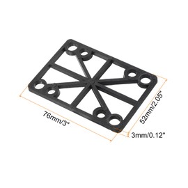 PATIKIL 4mm (0.16") Skateboard Riser Pads, 20 Pack Plastic Longboard Riser Pads Angled Wedge Shock Pads for Skateboard Truck, Black