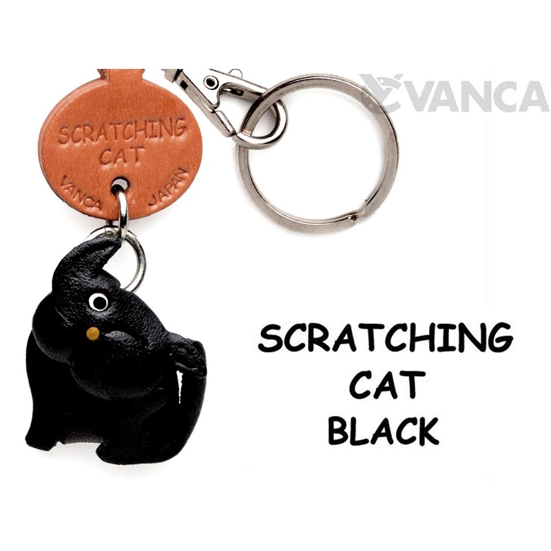 Black Cat Kakakaki Genuine Leather Cat Keychain Bankakraft Leather Story