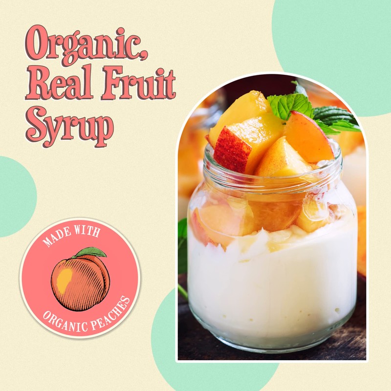 Wäbry Organic Peach Syrup No Added Sugar – 13.8oz (390g),