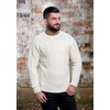 SAOL Irish Merino Wool Men Crew Neck Sweater (Natural, XXXL)