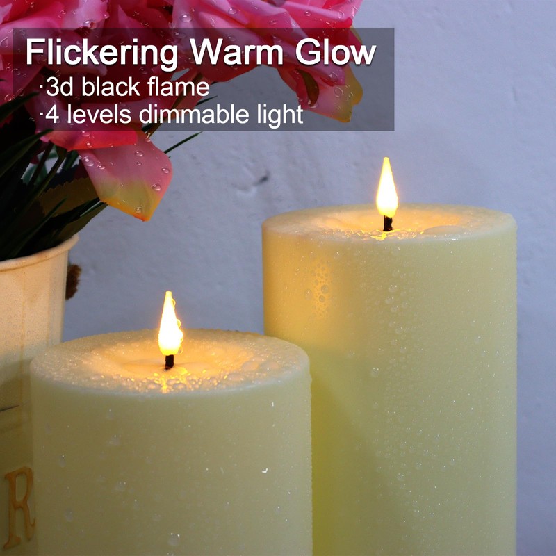 Warmhere 14" x 4" Large Outdoor Candles with Timer Waterproof,