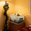 Misty Foggy Mountain Storage Bins, Forest Green Nature Landscape Foldable