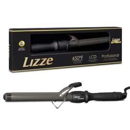 Lizze Professional Ionic Ceramic Curling Wand - 1 Inch Barrel Clamp for Thick, Curly Hair Creating Voluminous Curls - Tenaza Para Ondular El Cabello