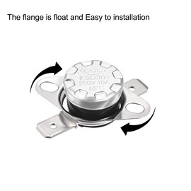 sourcing map KSD301 Thermostat 65°C/149°F 10A Normally Open N.O Adjust Snap Disc Temperature Switch 5pcs,Bakelite Material