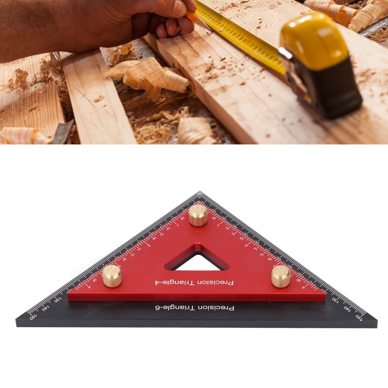 Double Triangle Ruler Detachable 4 Inch and 6 Inch Aluminum