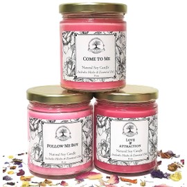 Love Candle Spell Set | Love & Attraction, Come to Me & Follow Me Boy | Wiccan Pagan Conjure & Magick Rituals