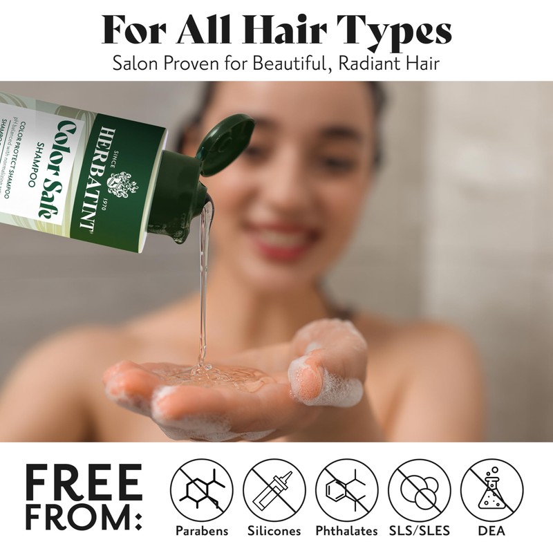 Herbatint Color Safe Shampoo for Color-Treated, Normal Hair - Aloe