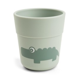 Done by Deer Foodie Mini Drinking Cup Croco Green - The Children's Cup is the Ideal Sizes for Small Hands, Diameter 6.5 x Height 7 cm - Plastic Cup Made of 100% Food Grade PP (135 ml)
