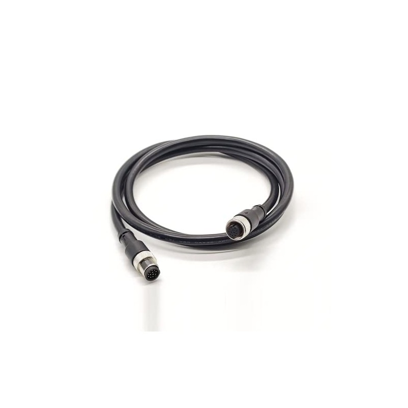 M12 12-Pin Connector PVC Sensor Cable, A Code Straight Male