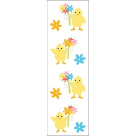 Spring Chicks with Flowers Scrapbook Stickers (265628)