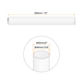 Rebower 12" Clear Plastic Rigid Pipe 44mm x 50mm(1 3/4" x 2") Acrylic Tube Round Polycarbonate Tubing, [for Plumbing, Hydraulics, Pneumatics, Aquarium, DIY]
