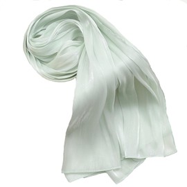 HURESON Women Premium Hijab Head Scarf Lightweight Shimmer Scarves Crepe Wedding Shawls and Wraps for Evening Dresses Shiny (Light Green)