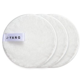 J・YANG Repeat Remover Pad Face Wash Milky 10 Count All-Skin Super Soft Reusable Microfiber Matte Cleansing Cream Puff (White)