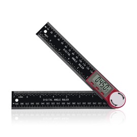 Digital Angle Finder, Angle Protractor Ruler with 200mm/ 7 inch, Carbon Fiber Plastic Carpenters Woodworking Tools Goniometer Carpenter Protractor with LCD Display Digital Protractor Construction Tool