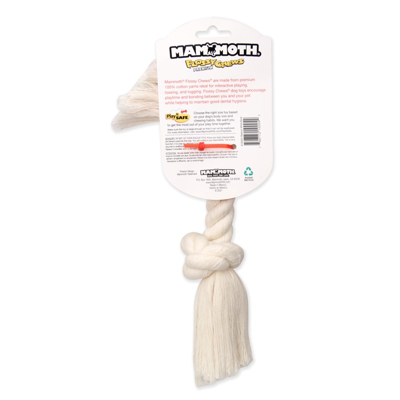 Mammoth Pet Products Dog Flossy Chews 100-Percent Cotton White Rope