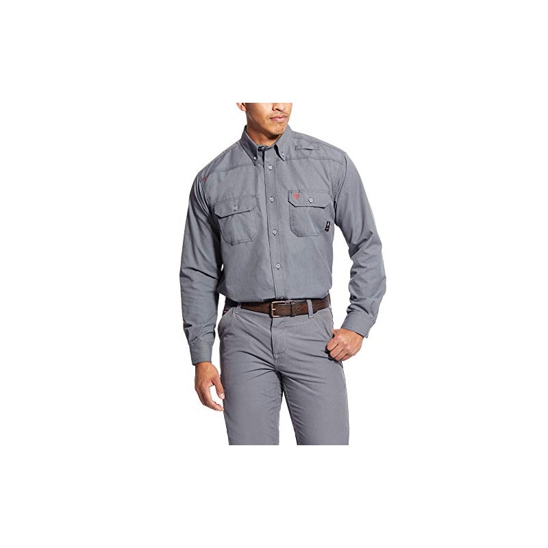 ARIAT Men's Fr Featherlight Work Shirt Gunmetal Size Medium