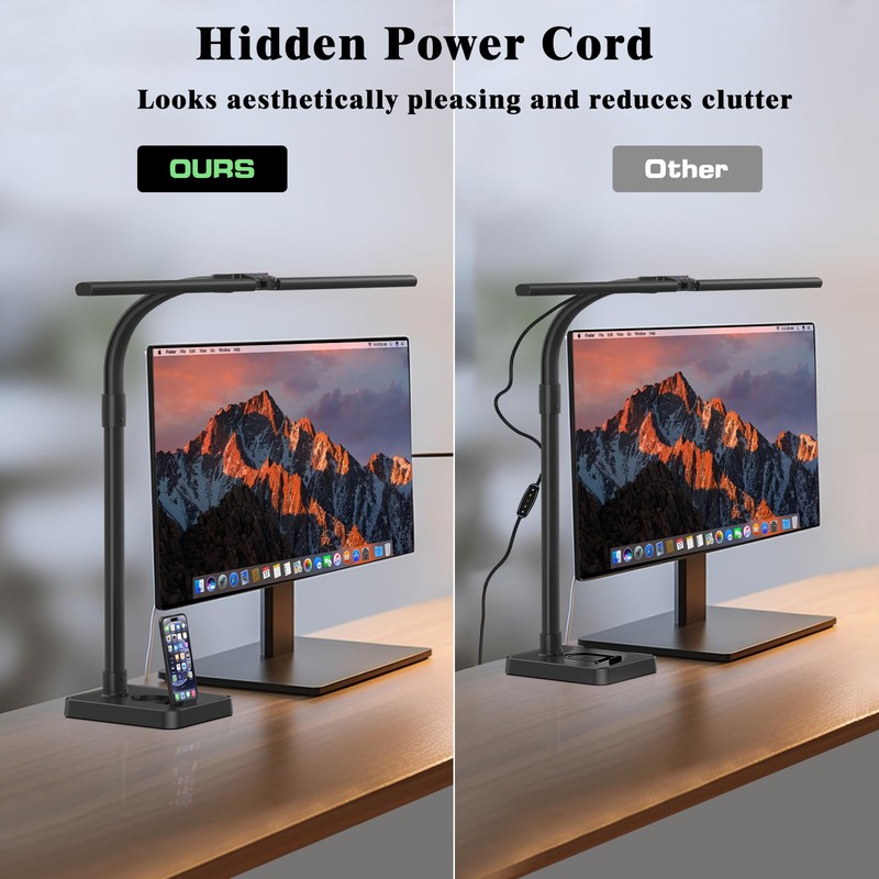 GAEFURY LED Desk Lamp for Home Office, 24W Bright Desk