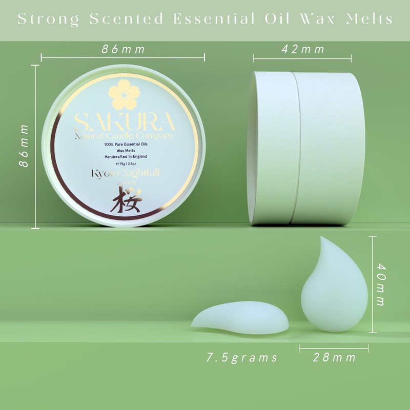 Wax Melts Kyoto Nightfall - Luxury Hand-Poured, Strong Scented with