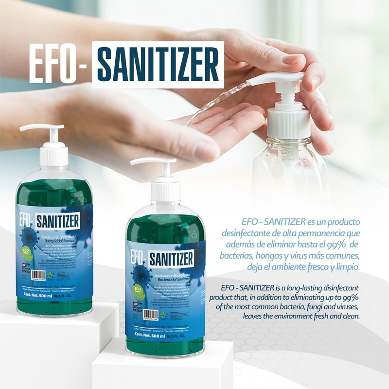 Sanitizante Líquido EFO-Sanitizer, 500 ml, con Dispensador