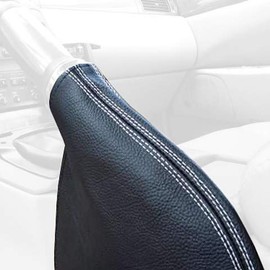 RedlineGoods ebrake Boot Compatible with Lexus SC 1992-00. Tailor Made - not Universal. Genuine top-Grade Italian Black Leather with Blue Thread