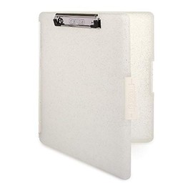 Dexas Slimcase 2 Storage Clipboard with Side Opening, Natural Glitter with White Binding