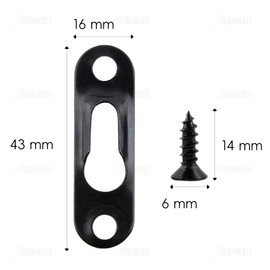 AUEAR, 20 Pack Black Metal Single Keyhole Hangers Picture Hanging Fasteners with Mount Screws for Mirror Frame