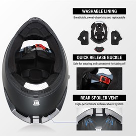 TRIANGLE Motorcycle Helmets Full face Helmet for Adults Men and Women Dual Visor with Internal Sunshield DOT Approved