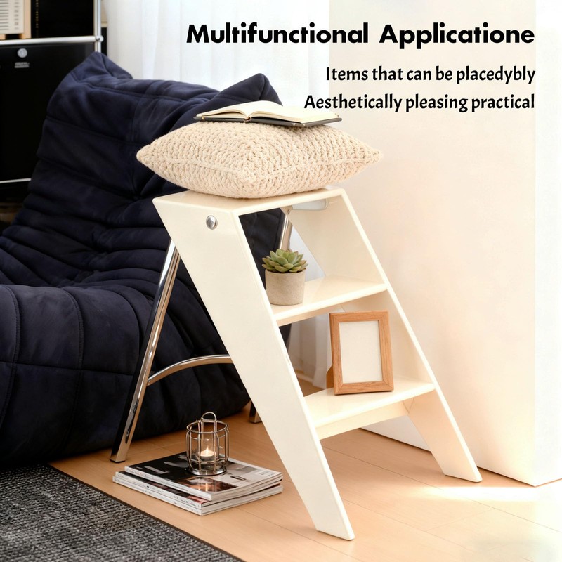 Acrylic 3 Step Ladder Folding Step Stool for Adults Foldable