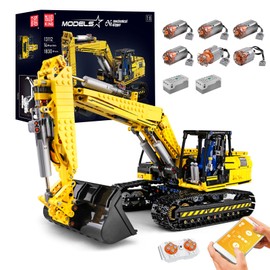 Mould King RC Excavator Building Set for Boys,13112 MOC Building Blocks Digger with APP Remote Control, Construction Vehicles Model with Motor, STEM Engineering Toys for Kids(1830 Pieces)