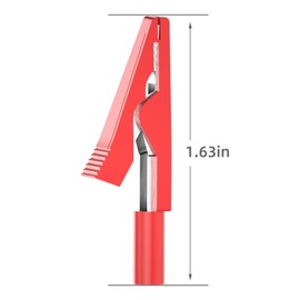 Cleqee Insulated Alligator Clips Electrical 4PCS Red Black Crocodile Clamps for 2mm Test Probes, 2mm Banana Plugs