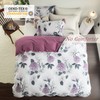MILDLY 100% Washed Cotton Duvet Cover - Purple Hydrangea Floral