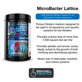 Brightwell Aquatics MicroBacter Lattice Large – Porous Biological Filtration Medium for use in Freshwater, Planted, Brackish Aquariums and Systems, 2 Liter