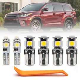 13pcs Highlander LED Interior Lights Bulb Kit for Toyota Highlander 2014 2015 2016 2017 2018 2019 2020 2021 2022 LED Map Dome Visor Cargo Lights Interior Light Bulbs + Install Tool