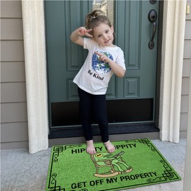 Wulidrom Doormat Hippity Hoppity Get Off My Property Rug for High Traffic Areas