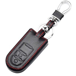 [IKT] Daihatsu / Toyota Car Leather Key Case for Smart Key 2 Buttons Black / Tanto / Move / Move Custom / Move Canvas / Wake / Tank / Rumy / Passo / Pixis / Other Special Design Scratch Resistant