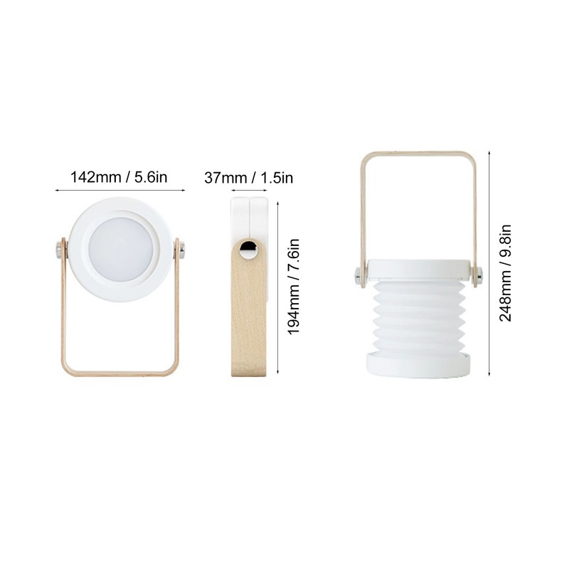 Telescopic Lantern Lamp Dimmable USB Charging Touch Control Eye Protection