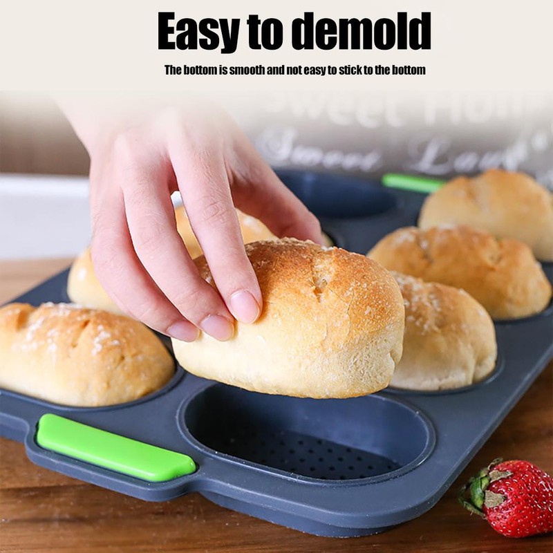 Silicone Bread Mold French Baguette Baking Tray with Oil Brush