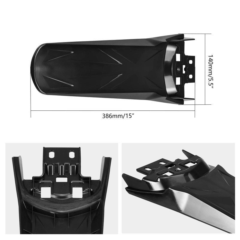 NICECNC Black Rear Fender Extended Longer Compatible with Surron Light