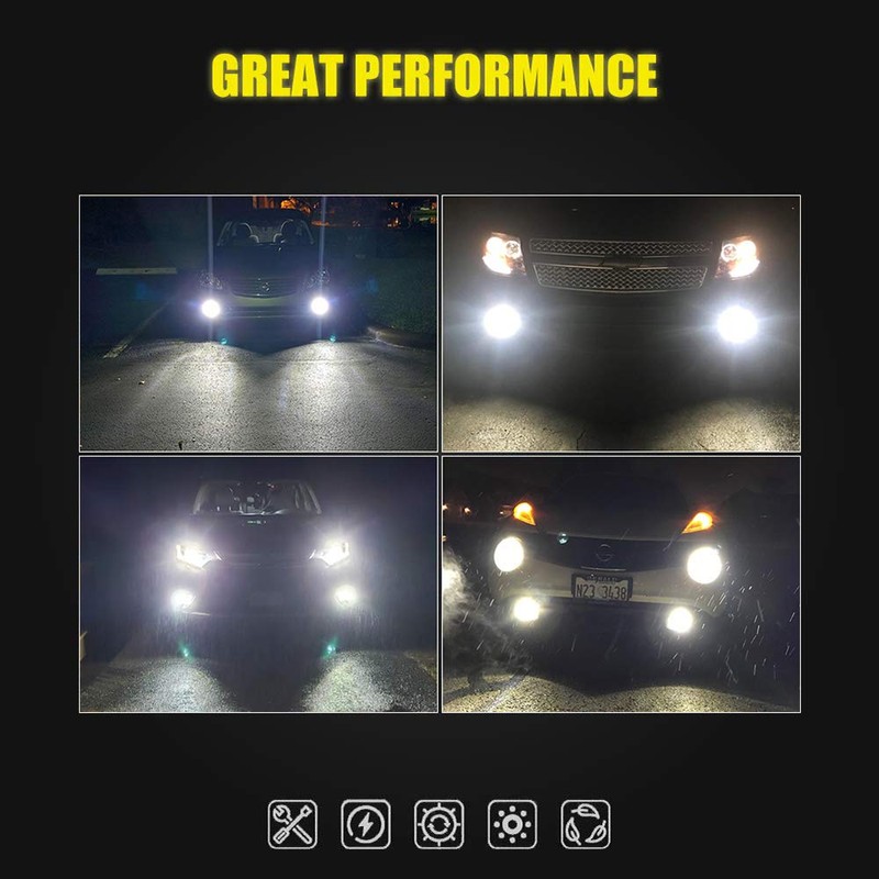 AUXLIGHT H3 LED Fog Light Bulbs 6000K Xenon White, Super