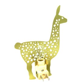 3D Gold Llama Nightlight Kid Plug-In Night Lamp Child Room Decor Bedroom Light