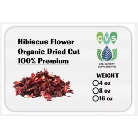 YLRanch (4oz)Hibiscus Flower Organic Dried Cut Hibiscus Sabdariffa 100% Premium(1/4Ib)