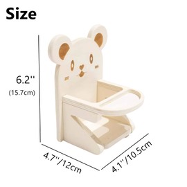 Hamster Chair with Tray - Handmade Wooden Hamster Dining High Chair Small Animal Cage Accessories Habitat Decor House Photo Props Small Animal Toys for Hamster Mice Rat Hedgehog Rodents (Wood)