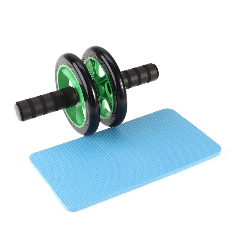 Kisangel Dual Wheel Mute Ab Roller Elbow Support Knee Pad