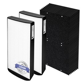 Popurure WPT60 Filter Replacement Compatible with Whirlpool 1183600 & 817600 fit Whispure WPT60(P/B) Tower Air Purifier, with 2 H13 HEPA Filters + 8 Activated Carbon Pre-Filters