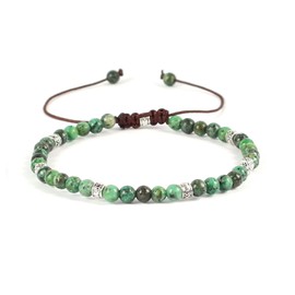 Generisch Women's Yoga Bracelet, 4 mm Gemstone Women's Bracelets Adjustable Natural Stone Bracelet Crystal Beads Bracelet for Women Girls 17-29 cm, glazing