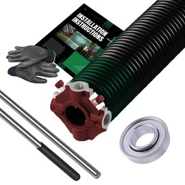 Red Cone of 1.75" Garage Door Torsion Spring Set Lifetime Warranty with 1" Steel Bearing, Non-Slip Winding Bars & Gloves, Precision E-Coating Heavy Duty for Replacement, Min. 70,000 Cycles 243x1.75x35